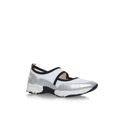 Silver lemon flat slip on sneakers